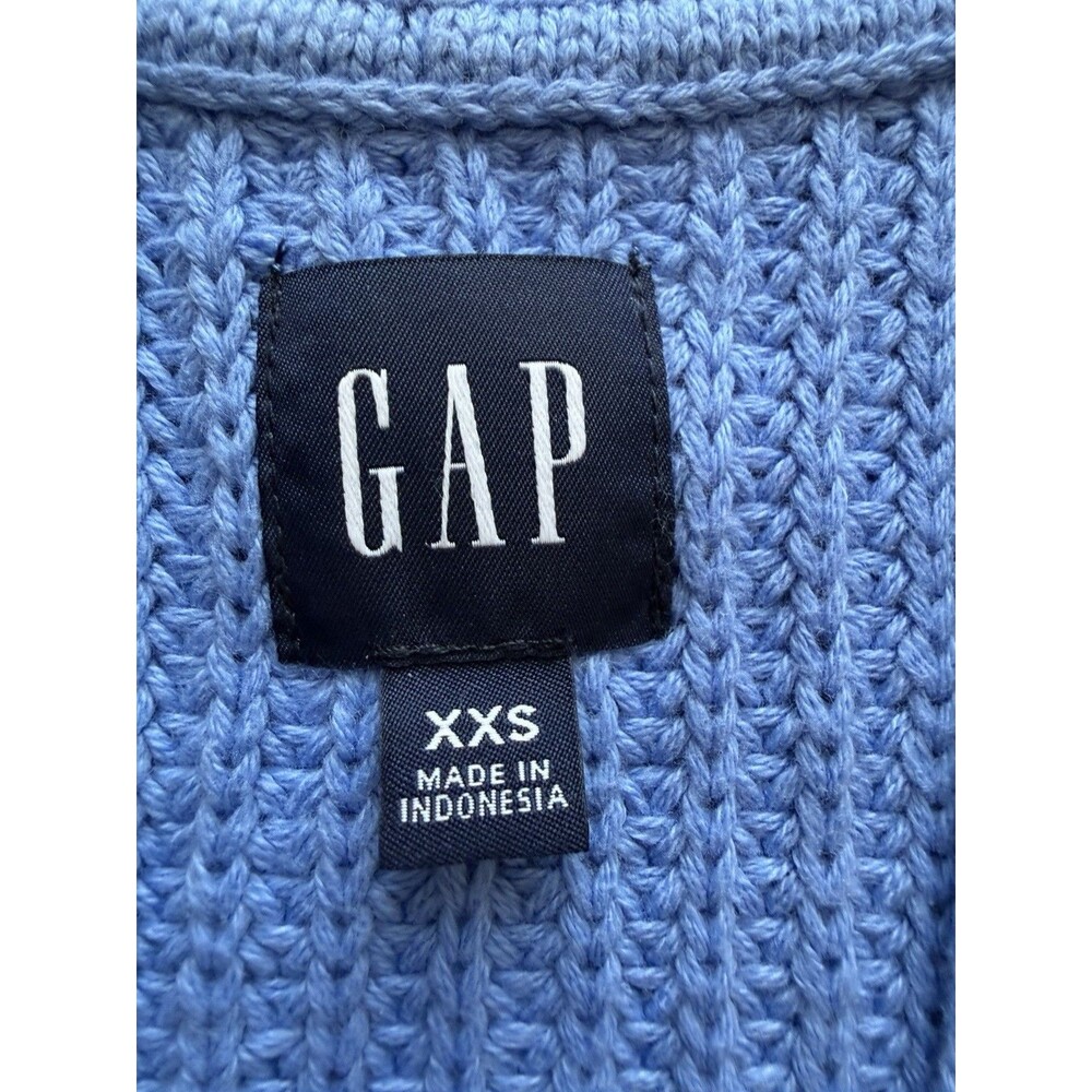 GAP Women’s Blue Knit Cardigan Sweater Button Front Long Sleeve Size XXS - Picture 9 of 15